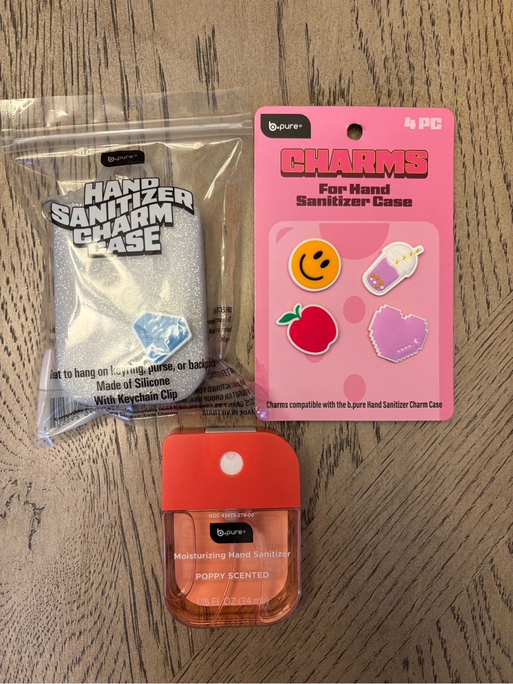 b.pure Bundle w/ Glitter Case & 4 Charms NWT